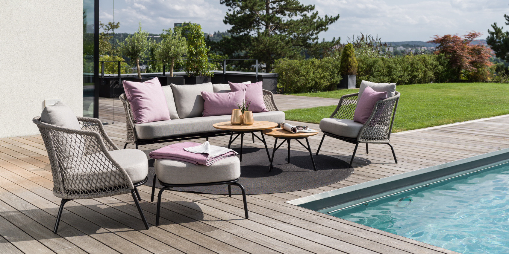 Sedací kolekce s lankovým výpletem